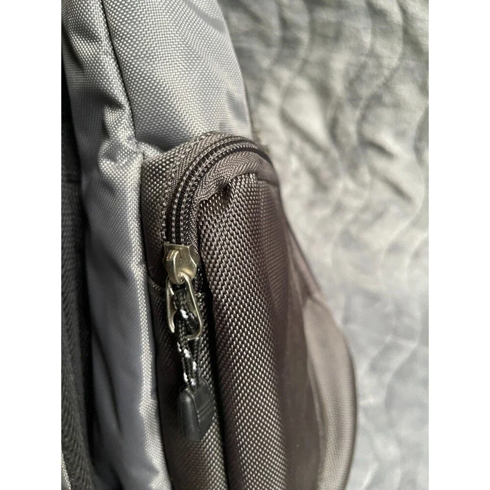 Eddie Bauer Backpack Gray Black Adjustable Straps Pockets Baby Diaper Bag Travel